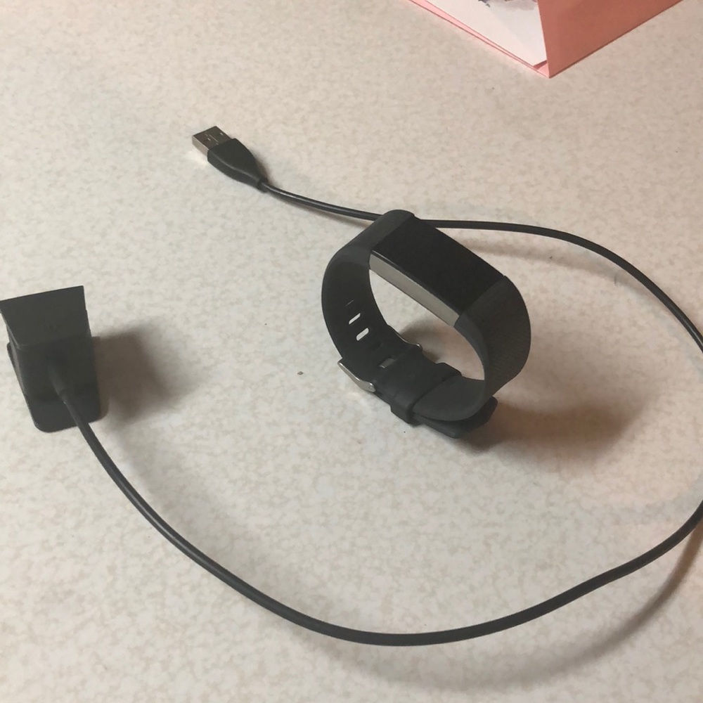 Fitbit Charge 2 HR with charging dangle